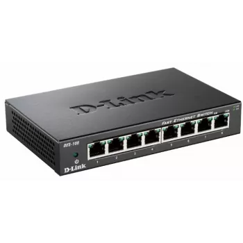 D-Link DES-108 Melns 8 portu Fast Ethernet slēdzis