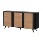 Kumode Cama Meble VOLARE 151 x 39 x 75 cm, melna/valrieksts, skaidu plātne
