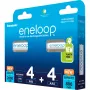 Panasonic Eneloop AA 2000 mAh (4 gab.) un AAA 800 mAh (4 gab.) uzlādējamās baterijas, Ni‑MH, 1,2 V, 8 gab.