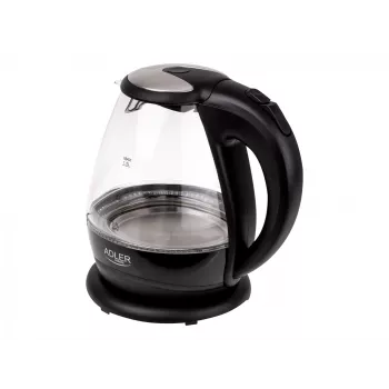 Tējkanna Adler AD 1224, stikla, 1.5 L, 2000 W, melna