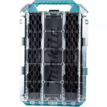 MAKTRAK Organizer Flat M, instrumentu kaste Zils/caurspīdīgs, caurspīdīgs vāks
