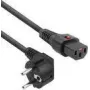 ACT barošanas vads CEE 7/7 leņķa spraudnis - C13 IEC Lock melns 2 m, EL182S