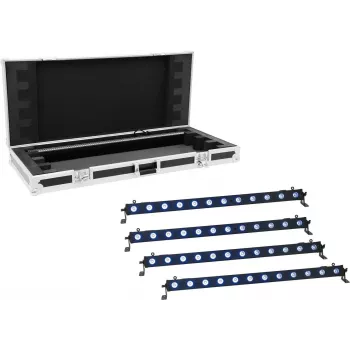 LED stieņu apgaismojuma komplekts EUROLITE 4x LED BAR-12 QCL RGB+UV, 4 gab., RGB+UV gaismas diodes