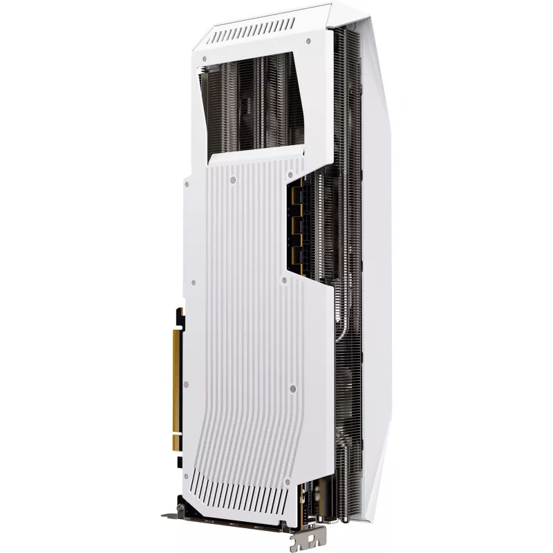 Grafikas karte XFX Radeon RX 9070 XT — 16 GB GDDR6, 256-bit, PCIe x16, 3 ventilatori, Balta, 360 mm
