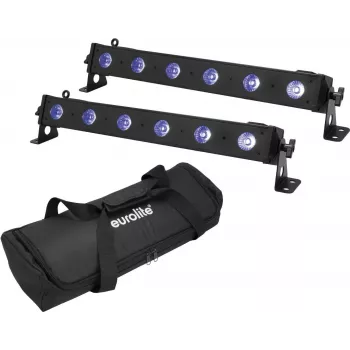 LED bāra gaisma EUROLITE LED BAR-6 QCL RGB+UV komplekts 2 gab. — skatuves/arhitektūras apgaismojums, RGB + UV gaismas diodes