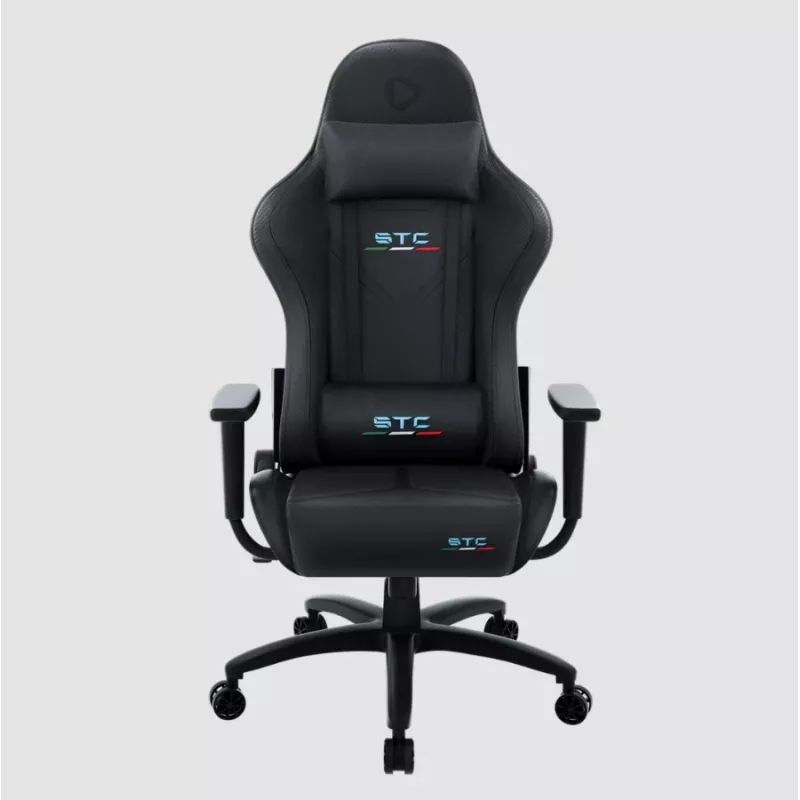 Spēļu krēsls Onex STC Tribute Hardcore Black — ergonomisks sēdeklis datoram un konsolēm, regulējams augstums un atzveltnes slīpums