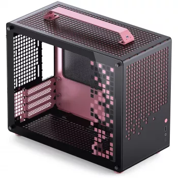 Jonsplus MATX Handle Case Z20 Black-Pink – Mini/Micro/Flex-ATX korpuss ar pārnēsāšanas rokturi