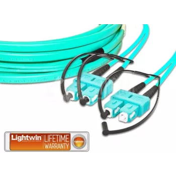 Lightwin LDP-50 SC-SC 10.0 OM3 FD optiskās šķiedras kabelis 10 m, akvamarīna krāsa (LDP-50 SC-SC 10.0 OM3 FD)
