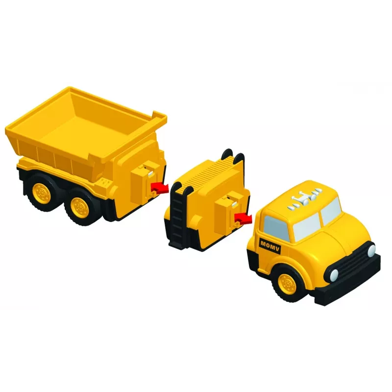 Popular Playthings Mix or Match Vehicles Construction Black Yellow transportlīdzekļu komplekts