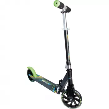 Piekrējējs Muuwmi Aluminium NEON 180 mm ar gaismām – alumīnija klājs, 180 mm riteņi, iebūvētas LED gaismas