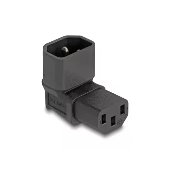 DeLOCK tīkla adapteris IEC 60320 C14 uz C13 spraudkontakts 10 A 90° Melns 80472