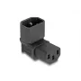 DeLOCK tīkla adapteris IEC 60320 C14 uz C13 spraudkontakts 10 A 90° Melns 80472