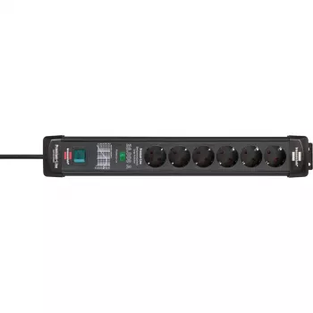 Pagarinātājs Brennenstuhl 1951160400 1.8m 6 AC Kontaktligzdas Melns Iekštelpām