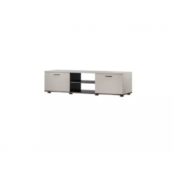 TV skapis SOHO 140 cm — krēmkrāsas virsma, melns rāmis