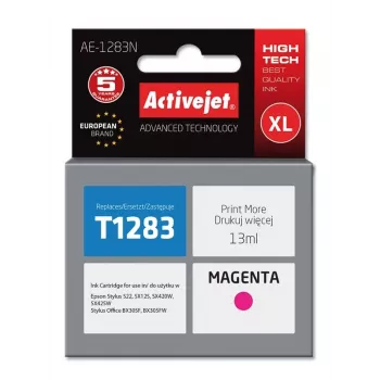 Activejet AE-1283N Tinte (aizstāj Epson T1283; Supreme; 13 ml; magenta)