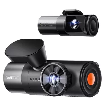 Auto video reģistrators VANTRUE N5 Nexus 5 — 4 kanālu, 2592×1944 galvenā kamera, 160° priekšā/salonā, GPS, Wi‑Fi, IPS ekrāns, MicroSD līdz 512 GB