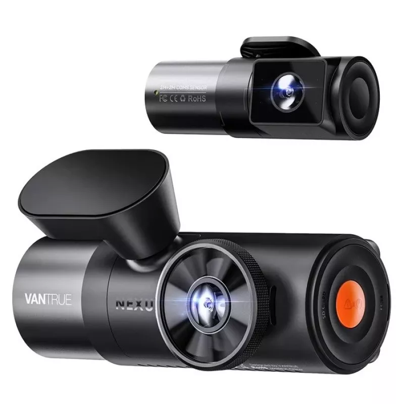 Auto video reģistrators VANTRUE N5 Nexus 5 — 4 kanālu, 2592×1944 galvenā kamera, 160° priekšā/salonā, GPS, Wi‑Fi, IPS ekrāns, MicroSD līdz 512 GB