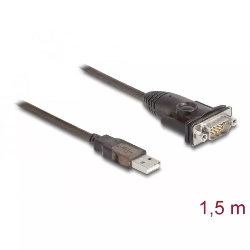 DeLOCK Adapter USB 2.0 Type-A uz Serial RS-232 D-Sub 9 kontaktu vīrišķais 1.5m