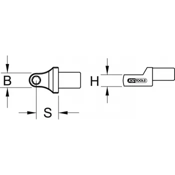 KS Tools 9x12 mm ievietojamais uzgaļu turētājs 5/16 inch uzgaļiem, dinamometriskajām atslēgām (516.2010)
