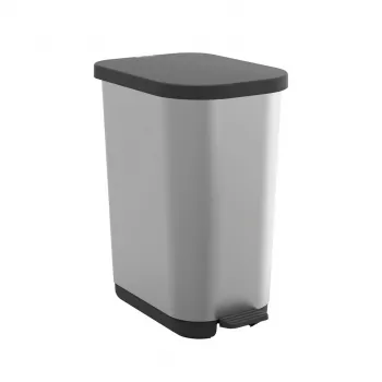 ROTHO Ribo Silver - pedāļu atkritumu spainis – 35l