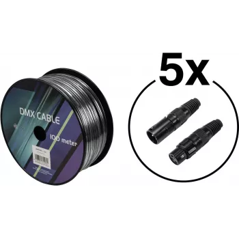 DMX kabeļu komplekts EUROLITE 20000429 — 2×0,22 mm² vadi, 100 m spole