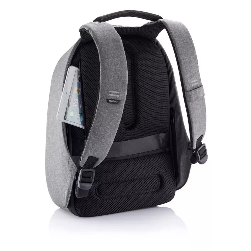 XD Design Bobby Hero Regular P705.292 pretaizdzīšanas mugursoma, paredzēta 15,6 collu portatīvajam datoram un 12,9 collu planšetei, 16 l, USB uzlādes pieslēgvieta, RFID kabata, pelēkā krāsā