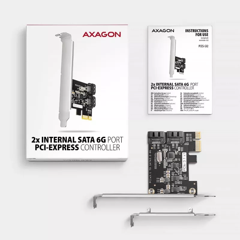 Axagon PCES-SJ2 iekšējais SATA adaptera interfeisa karte