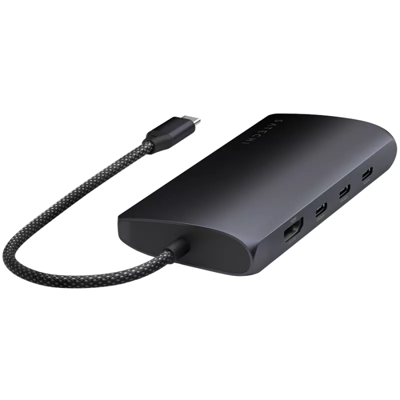 Satechi USB-C Multiport Adapter ST-P8KED — 6 portu, atbalsta 8K izšķirtspēju