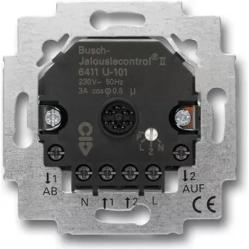 Busch-Jaeger 6411 U-101 iegremdējamais žalūziju/ruļļu piedziņas aktators, 2 kanāli