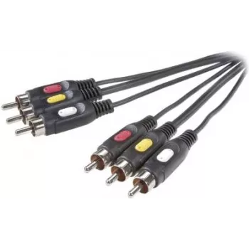 SpeaKa Professional Composite RCA AV Savienojuma Kabelis [3x RCA-Spalva - 3x RCA-Spalva] 2 m Melns (SP-7869864)