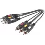 SpeaKa Professional Composite RCA AV Savienojuma Kabelis [3x RCA-Spalva - 3x RCA-Spalva] 2 m Melns (SP-7869864)
