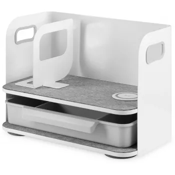 Digitus Desktop Organizer ar Qi Lādētāju Tērauda Pelēkbalts 1 Atvilktne