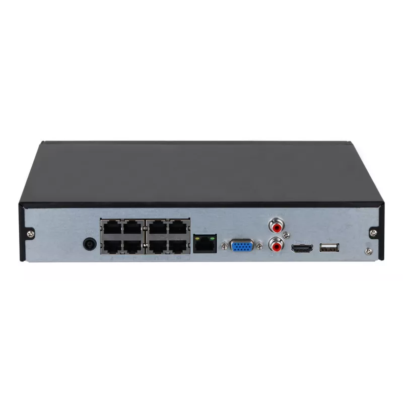 Tīkla video ierakstītājs DAHUA Lite NVR2108HS-8P-4KS3 — 8 kanāli, 4K maks., SATA HDD, 1U, PoE