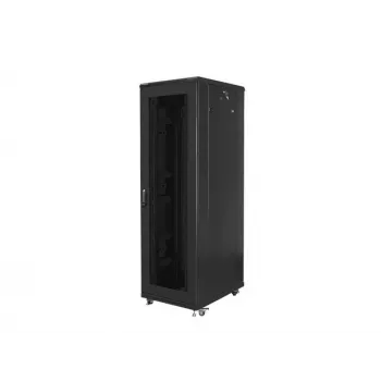 Rack skapis 19 collu LANBERG FF01-8842-23B 42U ar sieta priekšējām durvīm, melns