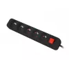 Lanberg PS1-05E-0300-BK pagarinātājs ar 5 rozetēm, 3 m, melns, ar slēdzi