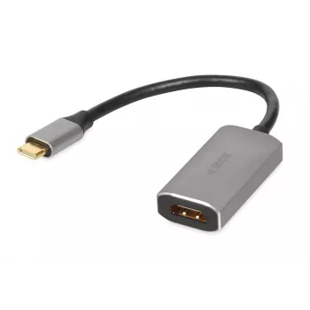 IBOX USB-C uz HDMI adaptera kabelis IACFAK, USB-C (tēviņš) uz HDMI (mātīte), 4K 60Hz, taisni savienotāji, sudraba krāsa