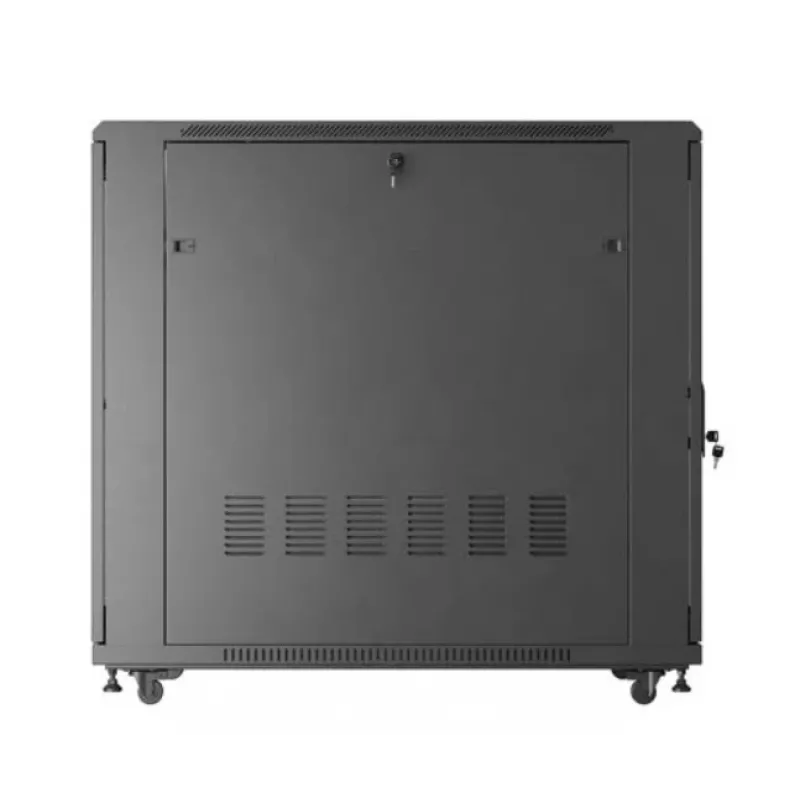 19 collu skapis LANBERG FF01-6222-23B 22U 600x1200 mm Melns ar perforētām durvīm