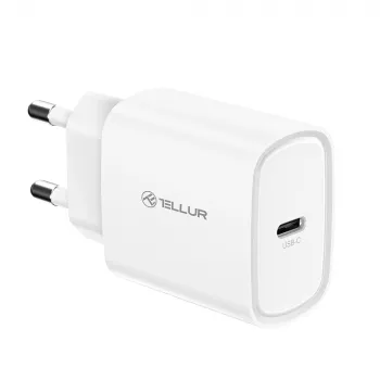 Sienas lādētājs Tellur TLL151421 20W USB-C PD ātrai telefonu un planšetdatoru uzlādei