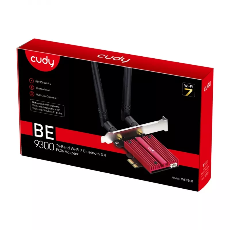 Cudy WE9300 tīkla karte iekšējā WLAN / Bluetooth 5765 Mbit/s