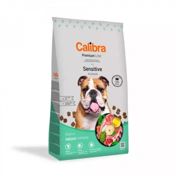Sausā suņu barība Calibra Premium Sensitive lamb 12 kg — pilnvērtīga hipoalerģiska diēta pieaugušiem suņiem, bezgraudu, 25% olbaltumvielu