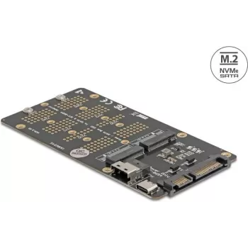 DELOCK pārveidotājs M.2 Key M NVMe SSD uz SFF-8654 un M.2 Key B (64355)