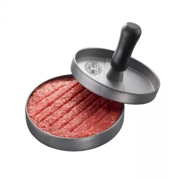 Hamburger preses GEFU 89419, plastmasa, Ø 11,8 cm, augstums 93 mm, pelēks/melns