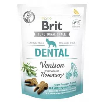 Suņu zobu gardumi Brit Functional Snack Dental Venison 150 g — bezgraudu, hipoalerģisks, olbaltumvielas 26%
