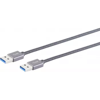 ShiverPeaks USB kabelis S/CONN 13-37020 USB 3.2 Gen 2 1m Pelēks