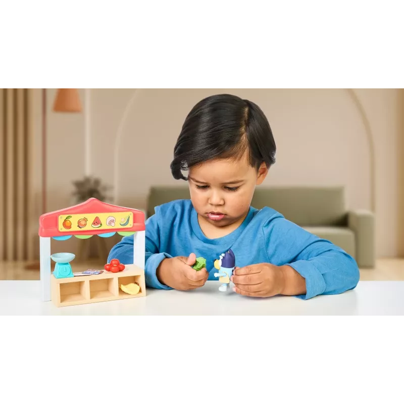 Figūriņu komplekts TMTOYS Mini Bluey Pārtikas veikals BLU17555 – miniatūru tēlu komplekts rotaļām