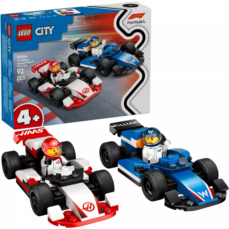 LEGO CITY 60464 F1 - Williams Racing un Haas F1 sacīkšu mašīnas