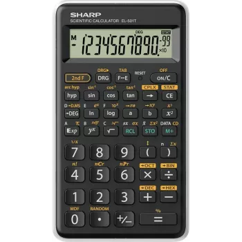 Sharp EL-501T kabatas zinātniskais kalkulators, melns/balts