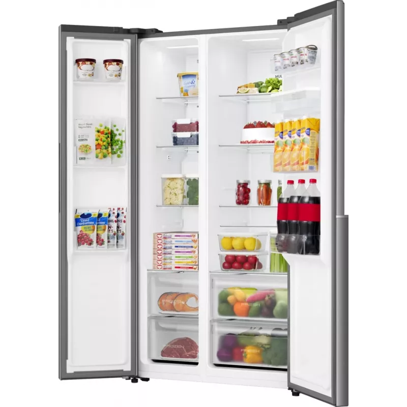 Gorenje HZF55082 NRS917E41XWD G400 Brīvstāvošs Amerikāņu stila ledusskapis, Pelēks, 2 durvis, Skārienvadība, LED