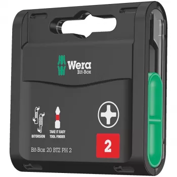 Wera Bit-Box 20 BTZ PH skrūvgriežu uzgaļu komplekts, 20 Phillips uzgaļi