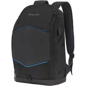Mugursoma klēpjdatoram Tellur TLL611282 ar USB portu un apgaismojuma sloksni, melna